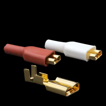 10BUC Aur Placat cu Alamă 6.3 mm de sex Feminin pinii mufei Nas Plug Cu Tub Izolant De 0,5 mm-1.5mm2 Sârmă Hifi Audio DIY
