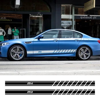 2 BUC Portiera Marginea Fusta Lunga Dungi Autocolante Auto Tapiterie Vinil Decor Decalcomanii de Accesorii Pentru BMW M3 E90 E92 M4 82 M2 M5 M6