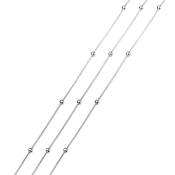 2 Metri 316L din Oțel Inoxidabil 0.9 mm Lanț de Șarpe cu Balonul Rotund Margele Vrac, Lanturi se Potrivesc DIY Brățară Colier de Bijuterii a Face Constatări