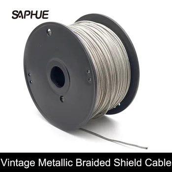 2 Metru Metalic Scut Cablu acoperite cu Pânză Cerată O Bază Împletite Scut Vintage-stil Pushback Chitara Sârmă