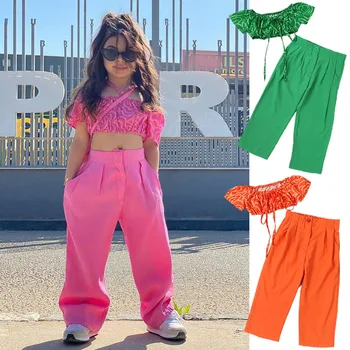 2023 Stil Nou Haine Copii Doua Bucati de Seturi de Imprimare Topuri+Pantaloni Treninguri Streetwear Verde Y2K Pantaloni Seturi Pentru Fete pentru Copii