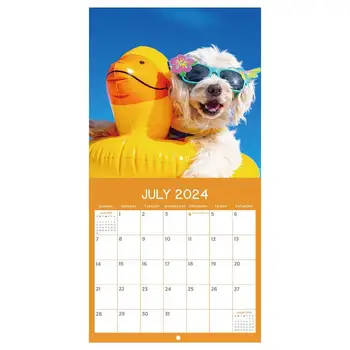 2024 Câine Distracție Calendar De Perete Calendar Cadou Pentru Prieteni, Familie, Vecini, Colegi Rude Dragi