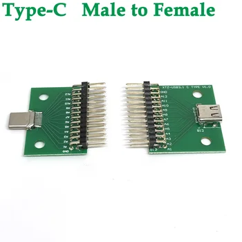 24Pin de sex Masculin La Feminin de Tip C Test PCB Bord Universal Cu USB 3.1 Port Test de Bord Cu Ace Placă Adaptor Conector