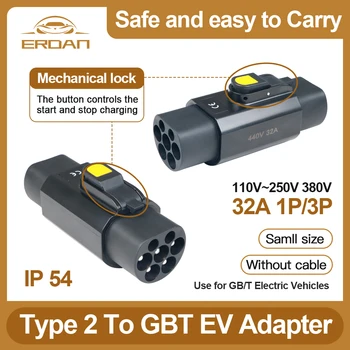 32A Type2 la GBT EV Adaptor Încărcător IEC62196 EVSE Încărcătorul la Chinezi EV Mașină de Vehicul Electric de Încărcare Conector