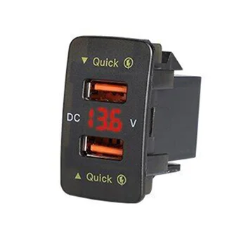 36W Incarcator Auto Dual USB de Încărcare Rapidă Mașină Consumabile Lumină Roșie