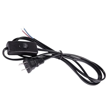 3X NE Plug 1.8 M Cablu de Alimentare Buton On/Off Comutator AC110V 3A AC250V 6A Black