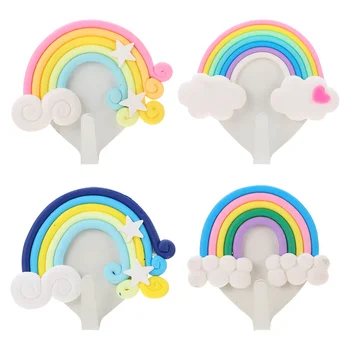 4 Buc Rainbow Cârlig Inima Minunat Cheltuieli Diverse Cuier Prosop De Perete Suport De Creatie Rucsac Geanta Fete Ornament