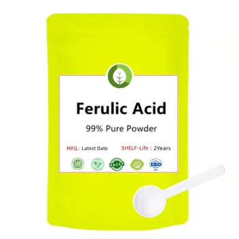 50g-1000g Acid Ferulic Pulbere de Înaltă calitate Natural de Tărâțe de Orez, Extract Antioxidant Ingredient | Fabrica de Vânzare Directă