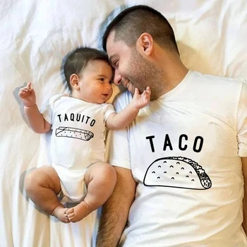 Amuzant Tati si Tricouri Taco Familie de Potrivire Haine Tricou Copii Body Copii Tricou Familia Tatăl, Fiul de Familie Haine