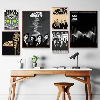 Arctic Monkeys Poster autoadeziv Arta Poster Retro Kraft Hârtie Autocolant DIY Camera Bar Cafenea Vintage Decorative