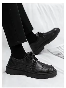 Barbati Primavara Toamna Pantofi Casual din Piele Grosime de Fund Non-Alunecare Respirabil Moda Britanic Stilul Business Casual din Piele Pantofi