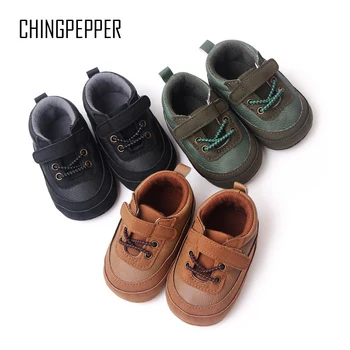 Brand de moda Patut de Copil Pantofi pentru Articole pentru Copii Baieti Adidasi de Piele Nou-născut Chestii Copilul Talpă Moale Formatori Botez Cadouri