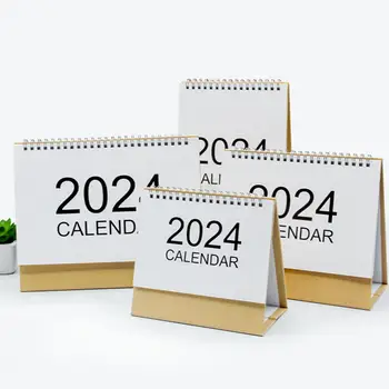 Compact Calendar de Birou 2024 2024 Mini-Calendar de Birou Stand-up Flip-top Design Eveniment de Marcare Convenabil Decor de Birou