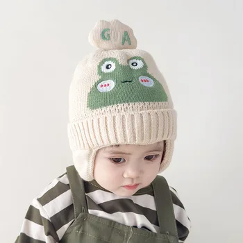 Copil pălărie toamna și iarna coreeană stil la modă băiat de protecție pentru urechi tricotate pălărie cald copilul băiețel de iarnă lână pălărie