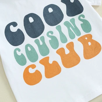 Copilul Băieți Copii Haine Cool Veri Club Imprimare Pulover T-Shirt, Blaturi Elastic Talie pantaloni Scurți 2 buc Haine de Vară