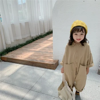 Coreea Style pentru Copii Îmbrăcăminte de Primăvară și de Toamnă Băieți și Fete haine de Lucru-O singură Bucată-Simplu pentru Copii Salopeta
