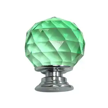 Cristal de Sticlă, Mâner Sferic Sertar Trage Butonul Singură Gaură Mobilier Cabinet Mâner - Verde - 30mm
