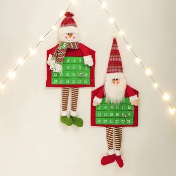 Crăciun Numărătoarea inversă de Crăciun Tapiserie de Perete Agățat de Crăciun Calendar om de Zăpadă Moș Crăciun Ornamente DIY Advent Calendar Decor Acasă