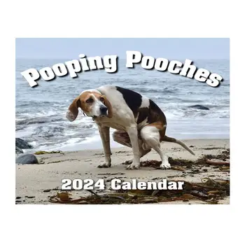 Câine Amuzant 2024 Calendar De Perete Hangable Lunar Anual Calendar De Perete Parcursul Anului Calendaristic, Din Ianuarie 2024 A Dec 2024 Decor Acasă