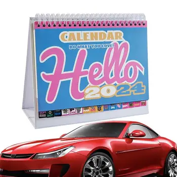 Desktop Calendar 2024 Desktop Calendar Lunar, Calendar de Perete Calendar de Birou Cu Vacanta de Informații Și Flip-up de Design Pentru