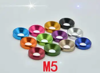 Diverse Culori Aliaj De Aluminiu Cu Cap Înecat Șaibe Șaibe Plate M5