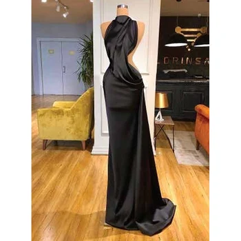 Elegant Sirena, Rochii De Seara Pentru Femei Guler Înalt, Podea-Lungime Rochie De Bal Fără Mâneci Personalizate Vestidos De Gala