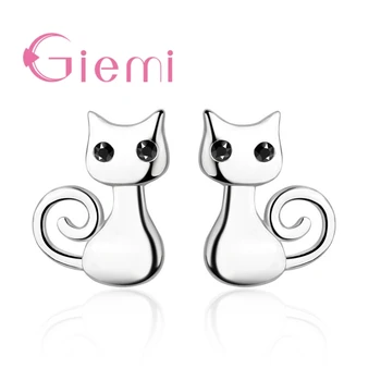 Fabrica De Vânzare Directă Anumit Animal Pisica Drăguț De Design Argint 925 Ac Bijuterii Femei Cercei Stud