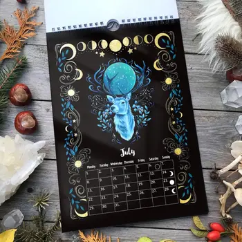 Hartie Pădure Întunecată Lunar Calendar de Perete Decor Nou Cadouri de Anul 2024 Fluture Calendar de Timp de Planificare Agățat Calendar