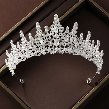 Itacazzo Mireasa Pălării Pline De Temperament Elegant Argintiu-culoare Nobilă Stil Lux Coroana de Femei Pentru Mireasa
