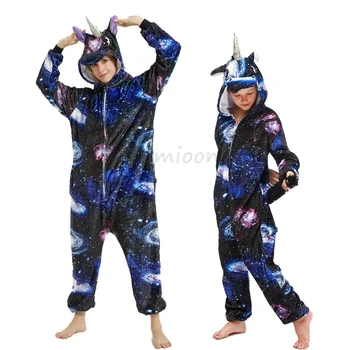 Kigurumi pentru Adulti, Copii, Animale Unicorn Onesie Pijamale Flanel Cald Iarna Pijamale Femei Salopeta Baieti Fete Pijamale de Craciun