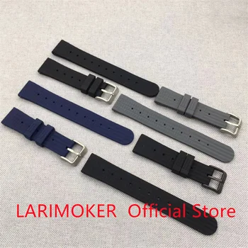 LARIMOKER Curea 20mm Negru Albastru gri de Cauciuc watchband Ac din Oțel Inoxidabil catarama costum de 36mm-41mm.caz
