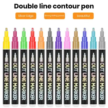 Linie dublă Pen Dublu Linie de Contur Markeri Set pentru Luare de Card Litere Diy Arta 20buc Pixuri cu 1-3mm Sfat pentru Desen