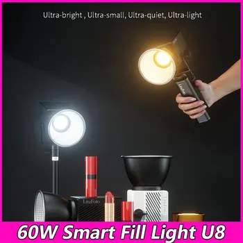 Litufoto Mini 60W COB reflector Video cu LED-uri Profesionale de Fotografie, Video Lampa Bicolor 2800K-6800K cu Telecomanda Contro