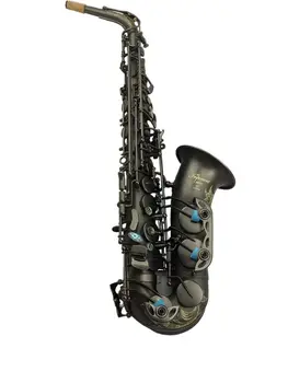 Muzica Profesionale negru mat Saxofon Alto cu flori gravuri