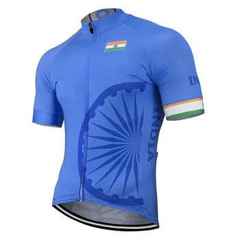 Noi Vara India Flag Maneci Scurte Jersey Ciclism Om Albastru Îmbrăcăminte Biciclete Road Biciclete Purta Tricouri