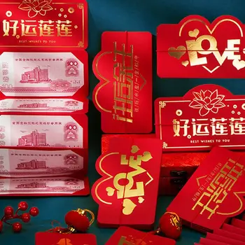 Noroc Bani Geanta Plic de Bani Anul Nou Chinezesc cele mai Bune Urări Bani de Buzunar Creative DIY Ambalare Roșu de Buzunar Cadouri de Anul Nou