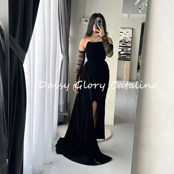 Noul Negru Elegant Prom Rochii Strapless fără Mâneci Petrecere de Seara Rochie pentru Femei Podea-Lungime Ocazie Formale Rochie de Mireasa 2024