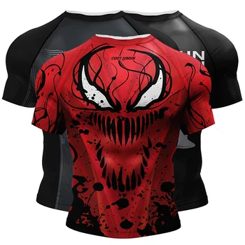 Noul Sport BJJ, Box, MMA T-shirt Short Sleeve Rashguard Pentru Bărbați MMA Tricouri 3D Kickboxing Erupții cutanate Garda de Compresie Sport Îmbrăcăminte