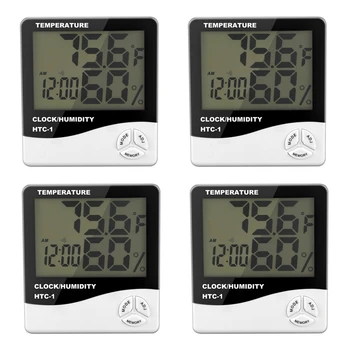 Promovare! 4X Digital LCD de Camera Electronic de Temperatură și Umiditate Metru Termometru Higrometru Statie Meteo Ceas Deșteptător