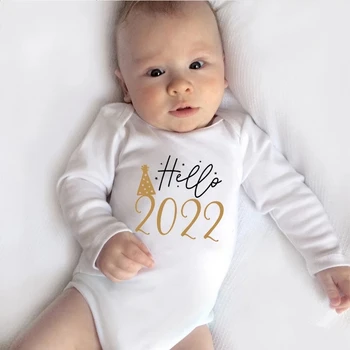Salut 2022 Baby Body Bumbac Maneca Lunga Copil Nou-Născut Salopetă Corpului Copii Băieți Fete De Anul Nou Ropa Haine Cadouri De Craciun
