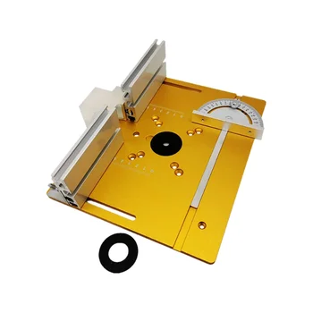 Set de 3 Tabel Router Introduce o Placă de Lemn de Frezat Flip Bord Mașină de Tăiere Instrument Auxiliar cu Ecartament Mitră,Aur