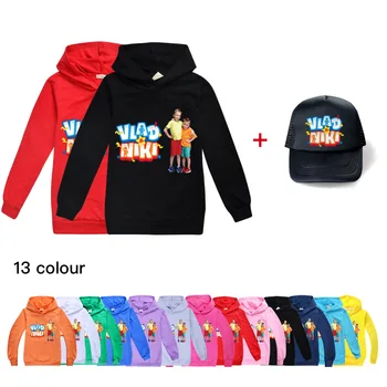 Toamna Copii cu Maneca Lunga T-shirt Vlad Niki Îmbrăcăminte pentru Copii Baieti Fete Haine Imprimate Desene animate Casual Bumbac Jachete+hat