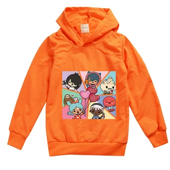 Toca Viață Lumea Anime Imprimare Copii Cu Gluga Subtire Cu Maneca Lunga T-Shirt 2-13 Ani Băiat Fată De Primăvară De Toamnă Tricou Copii Pulover